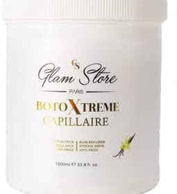 Glam Store botoxtreme masque reconstructeur capillaire - soin ultra concentré - kératine - acide hyaluronique - cheveux très abimés - 1000 mL (vanille)