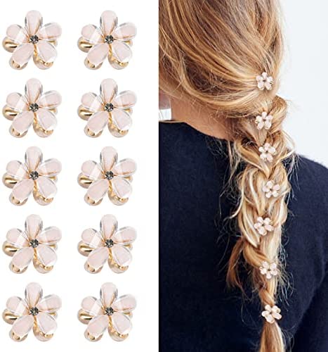 10 PièCe Mini Pinces à Cheveux en Diamant, Petites Pinces à Cheveux Pinces à Cheveux Pour Femmes,Filles,Mini Pinces à Cheveux Douces Pinces à Cheveux pour Quotidien,FêTe,Mariage (Blanc)