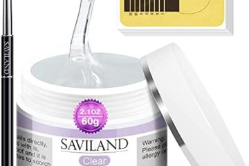 Saviland Gel Construction Ongle UV - 60g Clear Gel Ongle Nail Renforcer Nail Art Kit Ongle En Gel 100PCS Formes D'ongles Et Brosse Gel Ongle UV Construction Ongles En Acrylique Pour Les Débutants