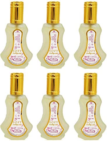 Lot De 6 Musc Parfum Soft AL REHAB 35ml Eau de Parfum Unisexe Parfum Arabe Homme Oud Femme Attar Oriental Halal NOTES : Caramel, Agrume, Vanille, Sucré, Poudré