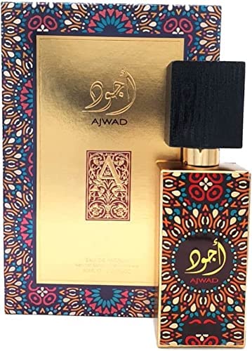 Eau de Parfum AJWAD 60ml Attar Arabian de Dubai Un Cadeau Parfait Pour Femme, Fragrance Oriental Halal en Note de Bergamote, Litchi, Jasmin, Roses, Cannelle, Cèdre, Ambre, Musc, Vanille