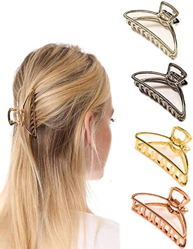 Paquet de 4 clips de griffe de cheveux en métal anti-dérapant attrape-cheveux accessoires de cheveux de mode pour femmes filles