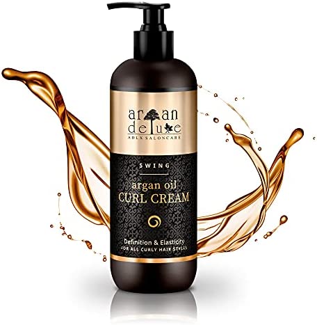 Argan Deluxe Produit Coiffant Boucles de Qualité Pro 300 ml – 25 % DE CRÈME CHEVEUX BOUCLÉS EN PLUS – Produit pour Cheveux Bouclés à l'Huile d'Argan pour la Brillance, l'Hydratation et la Souplesse