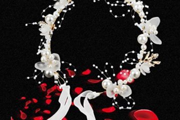 Accessoire Cheveux Mariage Fille, FUKPO Couronne de Fleurs pour Cheveux, Bandeau Mariage, Bijou Cheveux Mariage Perle Strass Cristal, Vigne de Cheveux pour La Princesse Mariée Serre Tete(Argent Blanc)