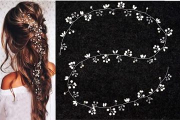 Bessy shop Cheveux Mariée Vines Cristaux Coiffes Mariage, 50cm Accessoires Cheveux Mariage Fleur Mariée Vigne Perles d'argent Strass Accessoires Cheveux Bandeau Femmes et Filles