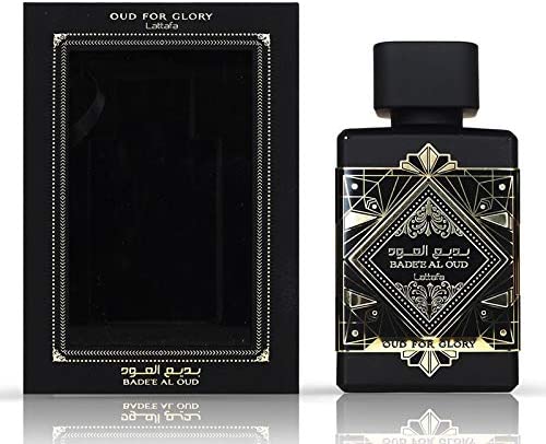 Eau de Parfum BADEE AL OUD OUD FOR GLORY 100 ml Pour Homme et Femme Un Oud Parfum de Longue Durée Avec Une Touche Oriental d'Accents de Epicé, Boisé, Frais, Oud, Lavande, Boisé, Cuir, Terreaux, Poudré