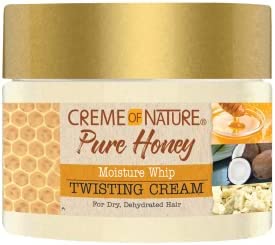 Creme of Nature, Pure Honey, Twisting Cream, Crème de Coiffage à base de noix de coco, beurre de karité et miel, Soin des Cheveux Bouclés Frisés Crépus, Sans Sulfates, Sans Rinçage, Pot (326g)