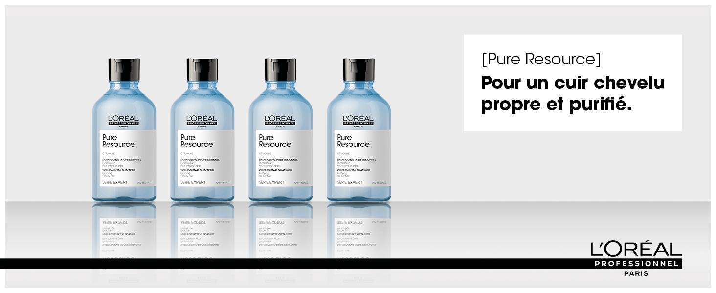 gamme pure resource l'oréal professionnel pour purifier les cheveux gras