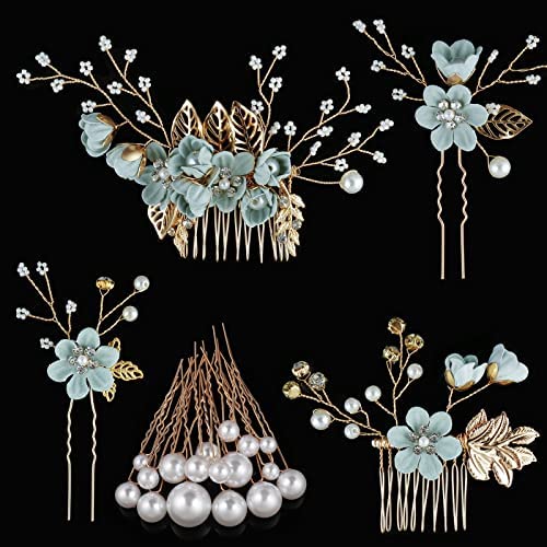 22 Pcs Épingles à Cheveux de Mariage, Pinces à Cheveux Perle de Mariée, Einkirsche Bijoux Cheveux Mariage, Wedding Flower Épingles À Cheveux De Mariée Coiffures, pour Marriage Anniversaire d'honneur