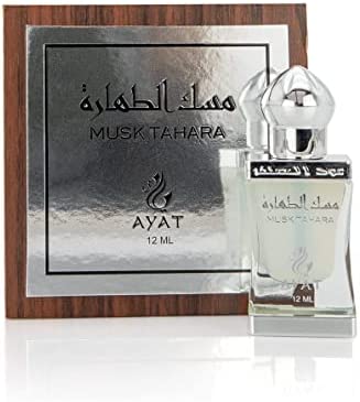 AYAT PERFUMES - Musk Tahara 12 ML 100% Huile - Musk Tahira Intime Sans Alcool – Arabian Extrait de Parfum Halal Pour Homme et Femme – Huile Parfumée Pour Se Purifier en Texture Épaisse et Crémeuse