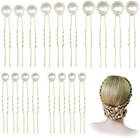 Mariée Pince a Forme de U, 18 Pièces Épingles à Cheveux en Forme de U Perle,Perle Pique à Cheveux Bijoux de cheveux mariée Épingle à Cheveux de Mariage en Perle ,pour Mariage, Mariée