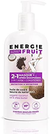 ENERGIE FRUIT | Masque + Après Shampoing | Coco & Beurre de Karité BIO | Cheveux Bouclés Frisés | Vegan | 300ml