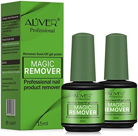 Lot de 2 Magic Remover Semi Permanent, Vernis Remover Semi Permanent - 3-5 minutes facilement et rapidement dissolvant de vernis à ongles, Facilement et Rapidement N'abîme pas vos Ongles