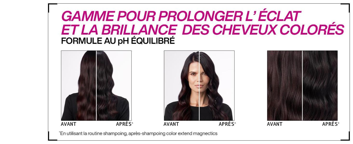 Prolonge l'éclat et la brillance des cheveux colorés