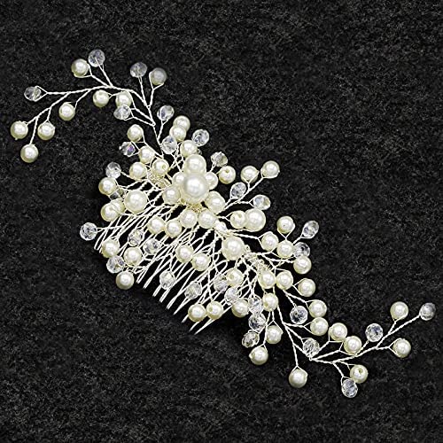 Peigne à Cheveux de Mariage, Vignes de Cheveux en Cristal, Coiffe de Feuille de Fleur, Perles de Cheveux, pour la Décoration de Mariage, Coiffe de Mariée, Arrangement de Scène