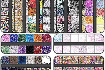 Kit Nail Art, Layhou Strass Nail Art Feuilles Nail Art Paillettes Ongle Nail Art Perle Nail Art Décorations d'Ongles 3D Brillant Paillettes Nail Art avec Pince à Épiler