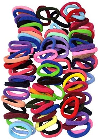 Lot de 90 élastiques à cheveux pour femme / fille - 8 mm - Couleurs mixtes