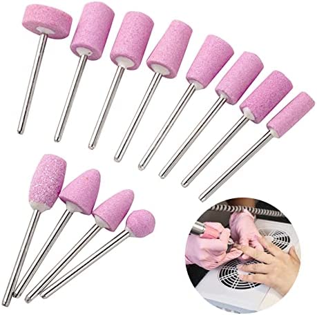 Embouts Forets à Ongles Set,Embout Ponceuse Ongles Forets à Ongles,Forets à Ongles Set,Pour Ongles en Gel Acrylique Ensemble de Têtes de Meulage de Cuticules Professionnelles(12pcs)