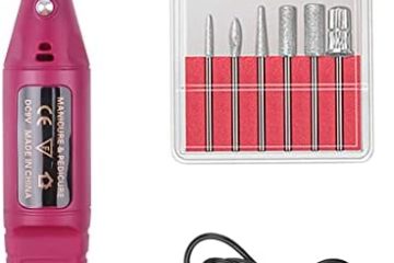 BAQI Kit de perceuse à ongles électrique pour ongles en acrylique, ponceuse à ongles d'orteils, machine de polissage pour ongles des doigts, machine de pédicure, outil de polissage des doigts, rouge