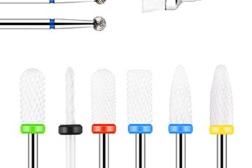 URAQT 10 Pièces Ensemble de Forets à Ongles, 3/32 Forets à Ongles en Céramique pour Ongles en Gel Acrylique Ensemble de Têtes de Meulage de Cuticules Professionnelles pour Manucure Pédicure