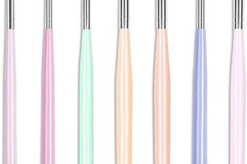 Fanjuanlan 7 pièces Pinceau Ongle Gel Ensemble de Pinceaux à Ongles,Il y en a deux 2 in 1 Brosse Ongles Double-Fini Acrylique Nail Brush Kit Brosses et déco d'ongles UV art multicolore