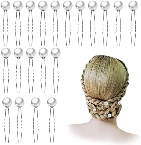 Épingles à Cheveux en Forme de U Perle, Accessoire Cheveux Mariage, Mariée Pince a Forme de U, Épingle à Cheveux de Marriage en Strass, Pour Marriage /Soirée /Anniversaire, 20 Pièces