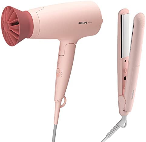 Philips 3000 Series Kit de coiffure BHP398/00 1 600 W, accessoire ThermoProtect, plaques infusées de kératine