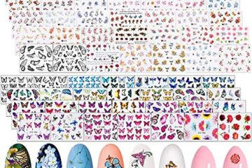 70 Feuilles Autocollants Ongle 3D Décalcomanies à Ongles 3D Adhésives Transfert d'eau DIY Autocollants pour Ongles Papillon, Fleurs, Lettres, Coloré Filigrane Autocollants pour Nail Art Décor
