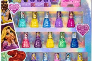 Disney Princess - Townley Girl Vernis à ongles peel-off non toxique| Ensemble-cadeau pour enfants filles| Couleurs pailletées et opaques| 3 ans et plus (18 pièces)