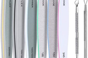 6 Pcs Lime à Ongles Professionnelles FANDAMEI Limes à ongles Kit Lime à Ongles Double Faces Polissage Ponçage, avec 2 Pcs Pousse Cuticule Metal, Pour la manucure, la maison et un salon