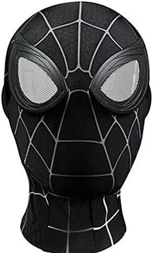 Xyh723 Enfants Noir Spiderman Coiffures Adulte Cosplay Masque Complet Enfant Carnaval Halloween Masque De Vue Ados Film Fan Casque Fantaisie Dress Up Prop,Black-Adult