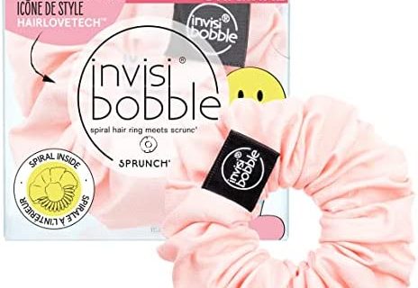 Invisibobble chouchou cheveux rose Sprunchie x1 - Chouchou cheveux femme en édition limitée - Chouchou qui abime pas les cheveux - Chouchou fille cheveux
