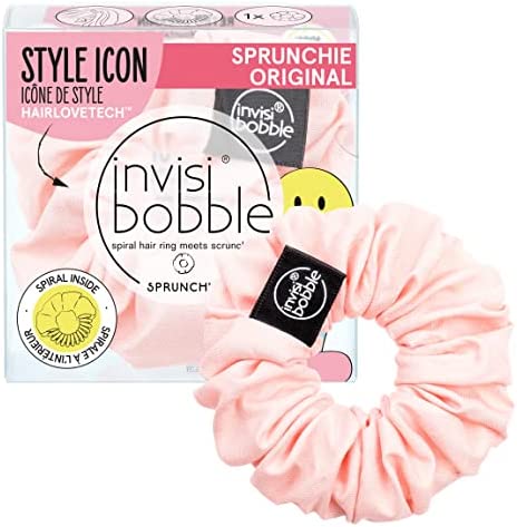 Invisibobble chouchou cheveux rose Sprunchie x1 - Chouchou cheveux femme en édition limitée - Chouchou qui abime pas les cheveux - Chouchou fille cheveux