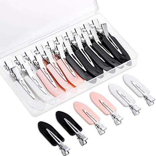 20pcs Pinces à Cheveu de Pas de Coude avec Boîte de Rangement, Épingles à Cheveux Sans Plis en Métal pour Filles/Femmes le Maquillage et la Coiffure