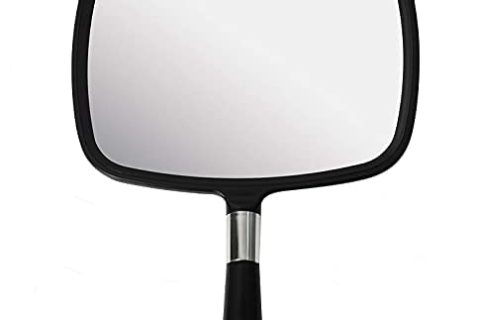 Mirrorvana Miroir à Main pour Coiffeur, Barbier et Maquillage - Miroir Salon de Coiffure à Domicile (Noir)