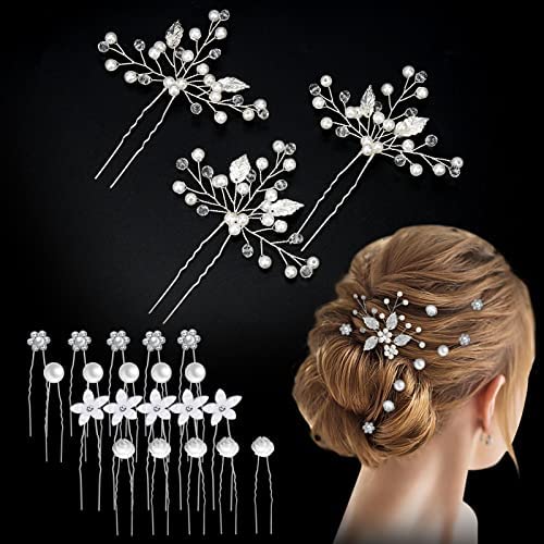 23pcs Épingle à Cheveux de Marriage En Cristal, Pinces à cheveux strass perle de mariée, Accessoires cheveux mariée en Strass diamant pour Marriage/Anniversaire Mariage, Filles, Femmes
