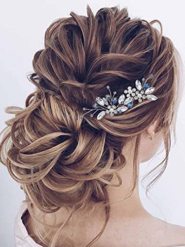 Vakkery Épingles à Cheveux En Cristal De Mariage Pinces à Cheveux En Argent Strass Casque Accessoires De Cheveux De Mariée Pour Femmes Et Filles