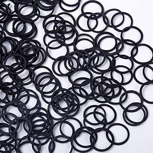 Pack of 600 Pièces Mini Bandes de Caoutchouc Élastique Soft Elastic Bands Noir, pour les cheveux des enfants,coiffure de mariage(Noir)