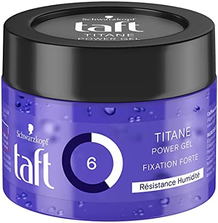 Schwarzkopf - Taft - Titane Power Gel Cheveux - Fixation Très Forte - Longue Durée - Tenue 24h - Coiffant Cheveux - Formule Vegan - Pot 250ml