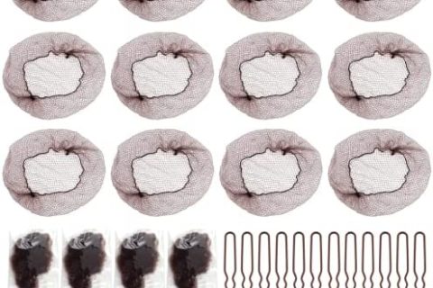 Filets à cheveux Filet Chignon Invisible, 20 PCS Accessoires de Coiffure avec 10 épingles à cheveux, Accessoires de Coiffure pour Kids Filles Femmes Chignon (Marron)