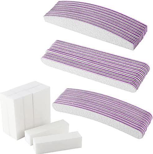AYITOO Lot de 40 Limes à Ongles Professionnelles,Double Face 100/180 Grain, Gel Grain Pour la Manucure,Pour la Maison ou pour Salons de Manucure Professionnels Nail Art