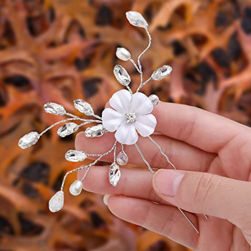 Relandy Épingles à cheveux en forme de fleur avec strass pour femme et fille