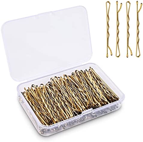 Epingles à Cheveux, 150PCS Epingle Cheveux Femme, Métal Pince Chignon, Pinces à Cheveux, Bobby Pins Kit pour Femmes Filles et Salon de Coiffure (Doré)