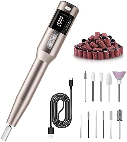 Ponceuse à Ongle Électrique Professionnel, Lime à Ongles Électrique avec Afficheur LCD et Lumières LED Fraises à Ongles Électriques Kit Machine Manucure Ongles Ponceuse pour Acrylique Gel Ongle