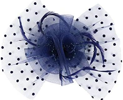 Lvguang Dames Chapeau Tête Fleur Plume Maille Fil Accessoires de Cheveux Coiffe pour Mariages & Parties