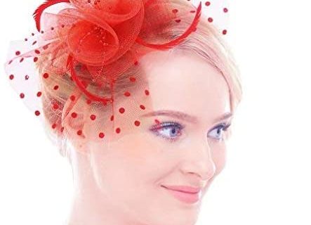 Bibi Mariage Femme Petit Chapeau Nuptiale Mariée Vintage Fascinator Hat Elégant Serre Tête Bandeau Pince Plume Fleur Accessoire Cheveux Coiffure pour Mariage Cocktail Photographie Derby Soirée Fête