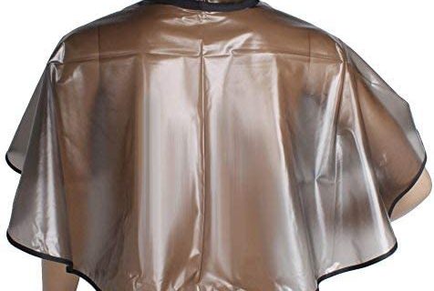 Juanya Cape Coiffure Professionnel Imperméable Élastique Cape Cheveux Coloration Coiffeur Salon Marron Transparent
