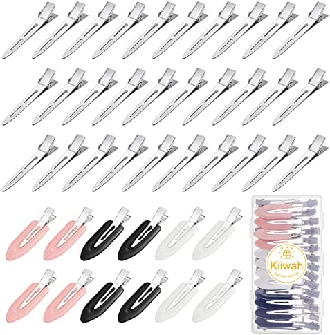 42 Pièces Pince Crocodile Cheveux Bricolage, Pince Plate Cheveux Pince Cheveux Femme Barettes Cheveux avec Boîte pour Filles Femmes