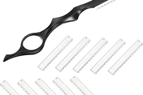 11 Pièces Rasoir de Coiffure Peigne à Effiler les Cheveux Peigne de Rasoir de Coupe avec Rasoirs de Rechange en Acier Inoxydable pour Utilisation de Maison Salon