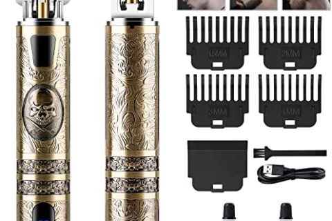 Tondeuse Cheveux Hommes, WANFEI Electriques Tondeuse Barbe Homme, Professionnelle Tondeuse à Cheveux Sans Fil, USB Rechargeable Tondeuse Cheveux Écran à LED, Tondeuse pour Hommes Barber Shop Doré